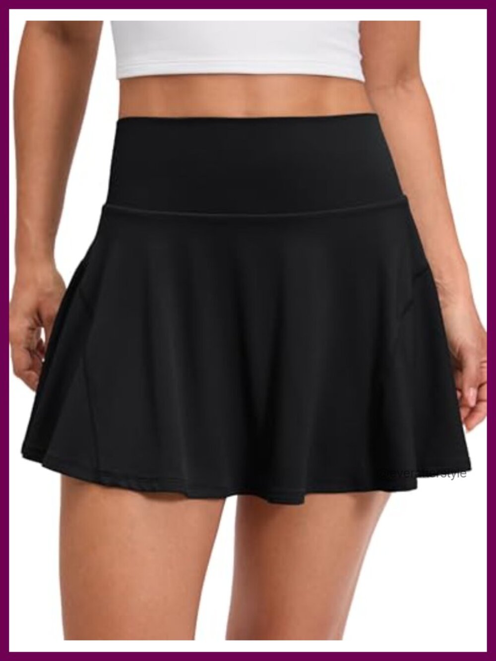 CRZ YOGA Softretch Pleated Tennis Skort High Waist Built-in Shorts